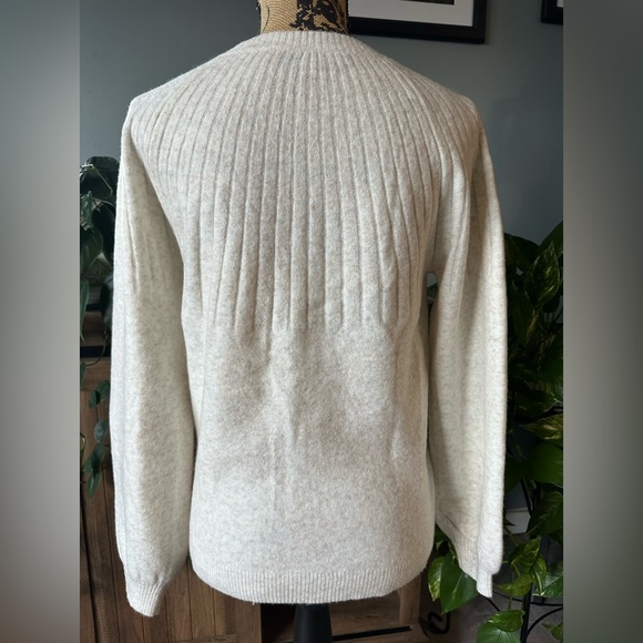 LOFT Cream Sweater with Rhinestone Buttons. NWOT. - Picture 3 of 5